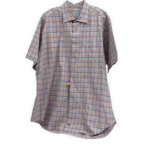 David Donahue Blue Plaid Casual Button-Up Shirt | Size XXL